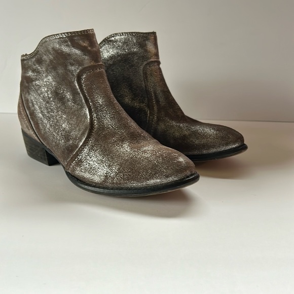 Seychelles Brown Metallic Booties Womens Western Ankle Boots Sz 6.5 - Picture 1 of 6